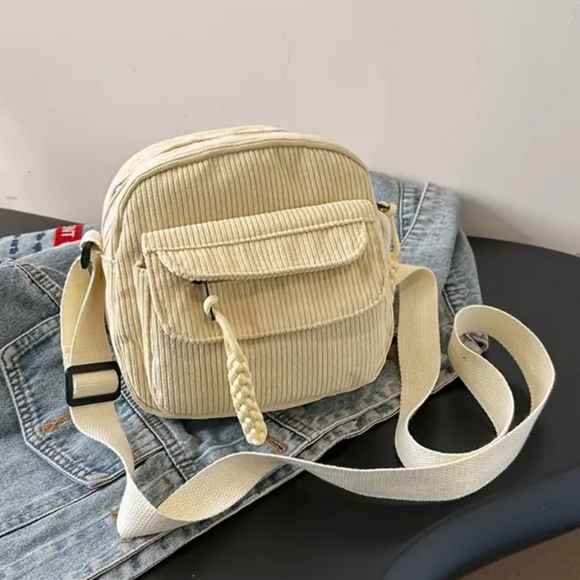 NEW!  Trending corduroy crossbody  bag - Picture 1 of 9